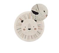 ATTICGO Tapis enfant rond lion CLOWN crème/multicolore 120x120 cm