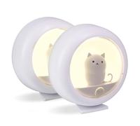 Attivolife Veilleuse à détecteur de mouvement en forme de chat - Lampe LED magnétique rechargeable à intensité variable - Portable - Pour chambre, salle de bain, cuisine, armoire, casier d'escalier