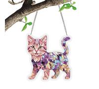 Attrape- acrylique transparent DIY Kit montage chat mignon | Attrape-soleil chat pour décoration estivale sur fenêtre, chambre, intérieur de maison, balcon et lumière solaire