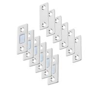 Attrape-armoire Magnétique Argenté sans Perçage pour Porte de Placard | Lot de Set, Fer et Aimant, Adhésif Inclus, Chambre et Dressing, Pose Simple