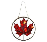 Attrape- avec feuilles d'érable en acrylique - Décoration d'automne 2D à suspendre avec ornements de feuilles vives, art saisonnier qui capture la lumière | Coffret cadeau P