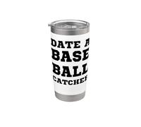 Attrape-baseball Date A pour hommes, femmes, petit ami, petite amie amusante Gobelet isotherme en acier inoxydable double paroi