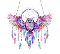 'Attrape-de fenêtre en forme de, attrape-en acrylique en forme de de | Attrape-rêves en plumes, ailes colorées, , décor attrape-pour salon, chambre à coucher, bureau