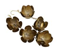 Attrape-Fleurs Décoratif doré avec Chaîne de Pluie pour des Solutions de Drainage Extérieures élégantes, Fer galvanisé, 3,9 Pieds