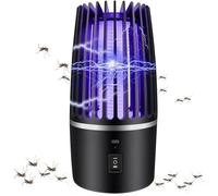 Attrape-mouches électrique, tue-moustiques rechargeable, 2 en 1 avec lampe ultraviolette et éclairage, noir