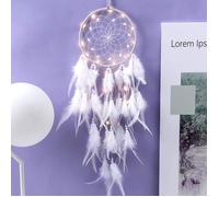 Attrape reve,Capteur De Rêves en Plumes, Attrape Rêve Lumineux Fait Main Mobiles Attrape-Rêves Rétro Romantique Décor pour Fille