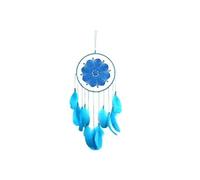 Attrape-Rêve Fleur Bleue et plumes Capteur Dream catcher