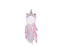 Attrape-Rêve Licorne couronne de fleurs et Plumes Colorées Capteur