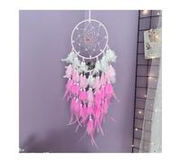 Attrape Reve Ornements Suspendus Papillon Attrape-rêves | Carillons éoliens en plumes faits à la main, arbre de vie en cristal, cadeaux de Festival, décoration de maison(Pink)