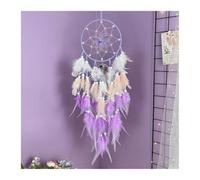 Attrape Reve Ornements Suspendus Papillon Attrape-rêves | Carillons éoliens en plumes faits à la main, arbre de vie en cristal, cadeaux de Festival, décoration de maison(Purple)