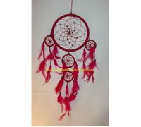 Attrape Rêves 5 cercles rouge ( Dreamcatcher - capteur de rêves) Livraison Gratuite