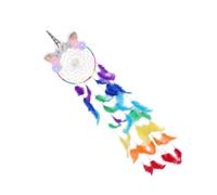 Attrape-rêves Décoratif Licorne en Plume pour Chambre et Fête | Ornement Fait Main, Design Unique et Beau, Décoration Murale, Usage Chambre et Pièce