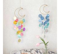 Attrape-rêves en forme de coquillage de lune, suspension décorative aérienne pour balcon ou mur, décoration de maison, de pièce, de mur 1 pièces [Bleu],1 pièces[Couleur],1 pièce [Blanc]Polypropylène
