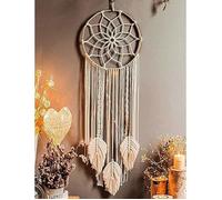 Attrape-rêves géant - Unbrand - Macramé fait main - Longueur 80 cm - Diamètre 25 cm - Plumes tissées