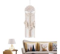 Attrape-rêves mural - arbre généalogique en tressé, suspension décorative pour méditation, ornement artistique, décor bohème vintage rétro, exposition artisanale