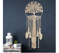 Attrape-rêves - RICEEL - Arbre de Vie - Beige - Décoration murale - Plumes tissées Boho