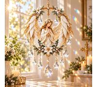 Attrape-soleil en cristal chrétien, 5 motifs de foi à suspendre pour | Les gouttes à facettes capturent la lumière du soleil. Reflets arc-en-ciel pour des fenêtres lumineuses. 5 styles inspirés de