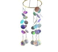 Attrape-soleil en cristal irisé à suspendre - 35 cm - Attrape-lumière arc-en-ciel avec boules prismatiques et disques acryliques pour fenêtre, balcon, décoration de jardin