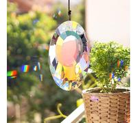 Attrape-soleil en cristal pour fenêtre, lumière colorée à suspendre, prismes arc-en-ciel, ornements en verre pour jardin, intérieur, ellipse