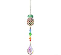 Attrape-soleil pour cristal avec Strass Design Fruit et Trèfle | Matériaux robustes, résine incrustée strass, pour chaîne métal , résistant aux éléments