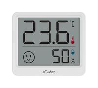 ATuMan Thermomètre Hygromètre Intérieur Mini Digital avec Écran LCD 2,5" | Précision ±1°C / ±5%RH, -9,9~60°C / 10%~99%RH, Affichage Emoji, Fixation Murale ou sur Pied, pile 220mAh pour des mois