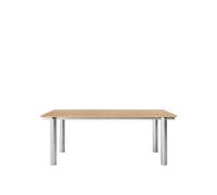 Ferm Living Table à manger Atura Acier inoxydable brossé-chêne naturel. 90x200 cm
