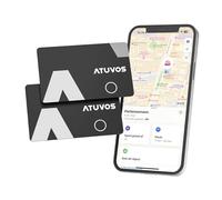ATUVOS Air Tag Traceur, Wallet Tracker Card Fin 1,6 mm, Bluetooth Localisateur d'article Fonctionne avec Apple l’app Localiser (Uniquement iOS), pour Valises/Portefeuilles/Clés/Sacs/Bagages, Lot de 2