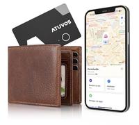 ATUVOS Wallet Tracker Carte Rechargeable Ultra Mince 1.6 mm, Air Traceur Tag Compatible avec Apple Localiser App (iOS Uniquement), Bluetooth Localisateur d'articles pour Portefeuille, Passeport, Sacs