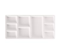 ATWORTH 9-Well News Ceramic Rectangle Artist Palette de Peinture pour Aquarelle Gouache Acrylique Peinture à l'huile, 6-4/5 par 3-1/3-inch