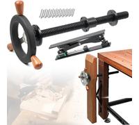 Atwynd Kit Complet de Serrage pour établi, Support en X Parallèle et Guidage Linéaire, étau de Pied avec Volant, Réglable, pour Travaux Manuels et Artisanat MatteBlack