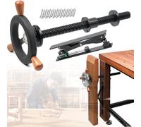 Atwynd Kit Complet de Serrage pour établi, Support en X Parallèle et Guidage Linéaire, étau de Pied avec Volant, Réglable, pour Travaux Manuels et Artisanat MatteBlack