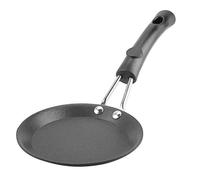 Atyhao Mini poêle ronde 12 cm pour la friture des œufs, poêle à œufs pochés modèle domestique petit wok cuisine poêle cuisine petite taille noire (poignée en bois électrique)