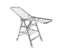 ATYUJKB Etendoir Linge Exterieur, Etendoir À Linge Balcon Acier Inoxydable, Séchoir À Linge Pliable avec roulettes, Rack Multifunction Clothes Gratuit Installé (170cm/67in)