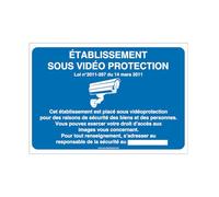AUA SIGNALETIQUE - Autocollant établissement sous vidéo protection - horizontal - 300x210 mm, Vinyl adhésif