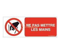 AUA SIGNALETIQUE - Autocollant Ne Pas Mettre Les Mains P015-B - 320x120 mm, Vinyl adhésif