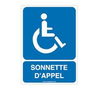 AUA SIGNALETIQUE - Autocollant Sonnette D'appel Rampe d'accès - AI - 150x210 mm, Vinyl adhésif