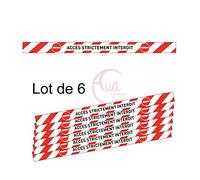 AUA SIGNALETIQUE - Marquage au Sol - Accès strictement Interdit avec Picto - Autocollant laminé - 1300x100 mm