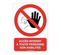 AUA SIGNALETIQUE - Panneau Accès interdit à toute personne non habilitée-AI - 210x300 mm, PVC 1.5mm
