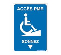 AUA SIGNALETIQUE - Panneau Accès PMR - Sonnez-AI - 300x420 mm, PVC 1.5mm
