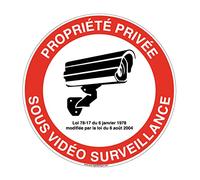AUA SIGNALETIQUE - Panneau De Signalisation Circulaire en PVC 1.5 mm (Ø 290 mm, Propriété Privée Sous Vidèo)