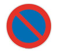 AUA SIGNALETIQUE - Panneau De Signalisation Circulaire en PVC 1.5 mm (Ø 290 mm, Stationnement Interdit)