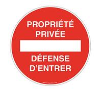 AUA SIGNALETIQUE - Panneau De Signalisation Circulaire en PVC 1.5 mm (Ø 400 mm, Propriété Privée Défense D'entrer)