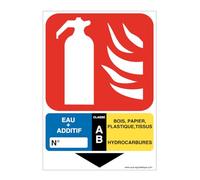 AUA SIGNALETIQUE - Panneau Extincteur au AB - 150x105 mm, Vinyl adhésif