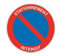 AUA SIGNALETIQUE - Panneau Interdiction - Panneau de Sécurité Circulaire En PVC - (Ø 270 mm, stationnement Interdit)