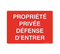 AUA SIGNALETIQUE - Panneau Prépercé (4 Trous) avec Angles arrondis - PVC Rigide 1.5 mm - (210 x 150 mm, Propriété Privée Défense d'entrer)