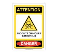 AUA SIGNALETIQUE - Panneau produits chimiques dangereux - AI - 150x210 mm, Aluminium Dibond 3mm
