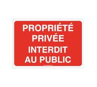 AUA SIGNALETIQUE - Panneau Propriété privée Interdit au Public - AP - 150x105 mm, PVC 1.5 mm