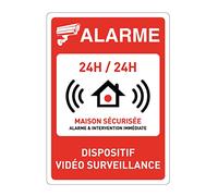 AUA SIGNALETIQUE - Panneau Signalisation avec Coins arrondis - Alarme Dispositif Vidéo Surveillance Maison Sécurisée - 300x420 mm, PVC 1.5mm