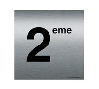 AUA SIGNALETIQUE - Plaque Alu Brossé 2ème Etage - 200x200 mm