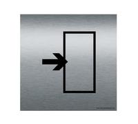 AUA SIGNALETIQUE - Plaque Alu Brossé Sortie - 200x200 mm